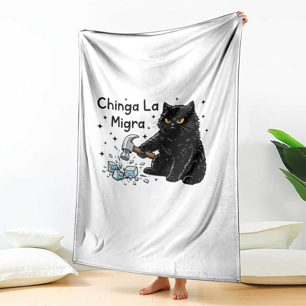 Chinga La Migra Throw Blanket Funny Cat Immigration Support TS12 Print Your Wear