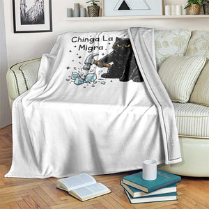 Chinga La Migra Throw Blanket Funny Cat Immigration Support TS12 Print Your Wear