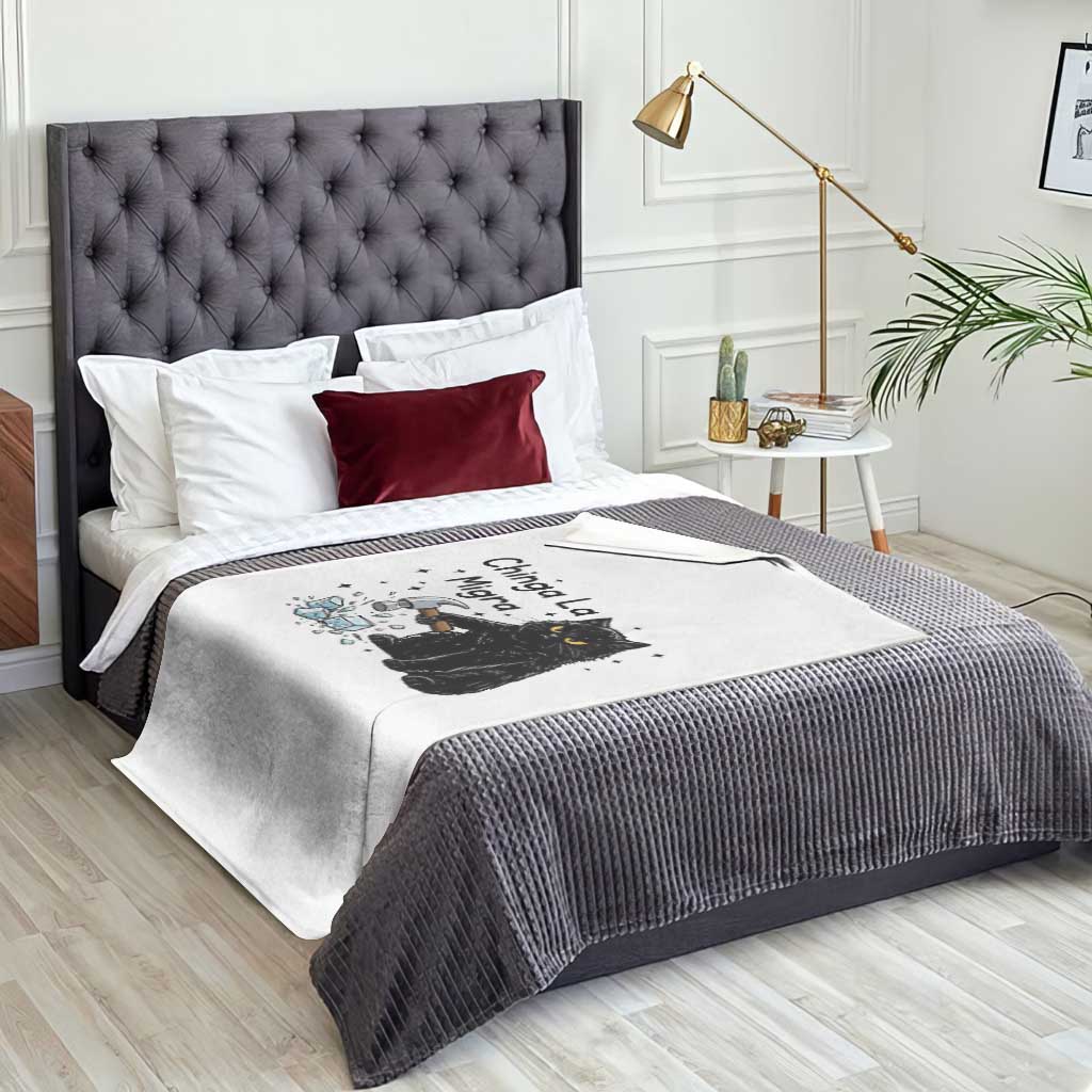 Chinga La Migra Throw Blanket Funny Cat Immigration Support TS12 Print Your Wear