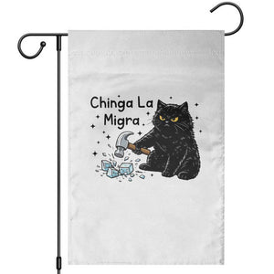 Chinga La Migra Garden Flag Funny Cat Immigration Support TS12 White Print Your Wear