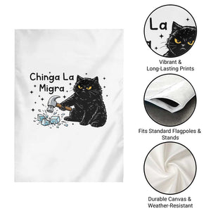 Chinga La Migra Garden Flag Funny Cat Immigration Support TS12 Print Your Wear