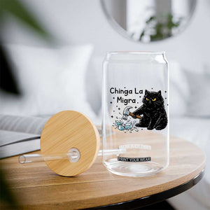 Chinga La Migra Glass Can Funny Cat Immigration Support TS12 Print Your Wear