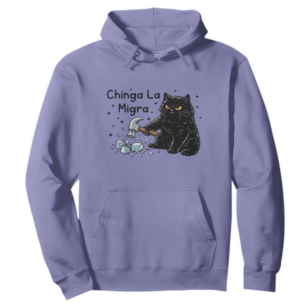 Chinga La Migra Hoodie Funny Cat Immigration Support TS12 Violet Print Your Wear