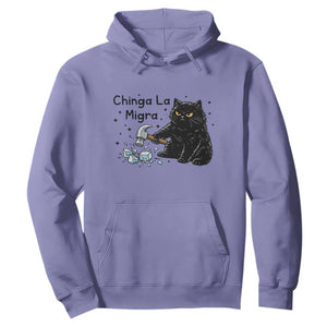 Chinga La Migra Hoodie Funny Cat Immigration Support TS12 Violet Print Your Wear
