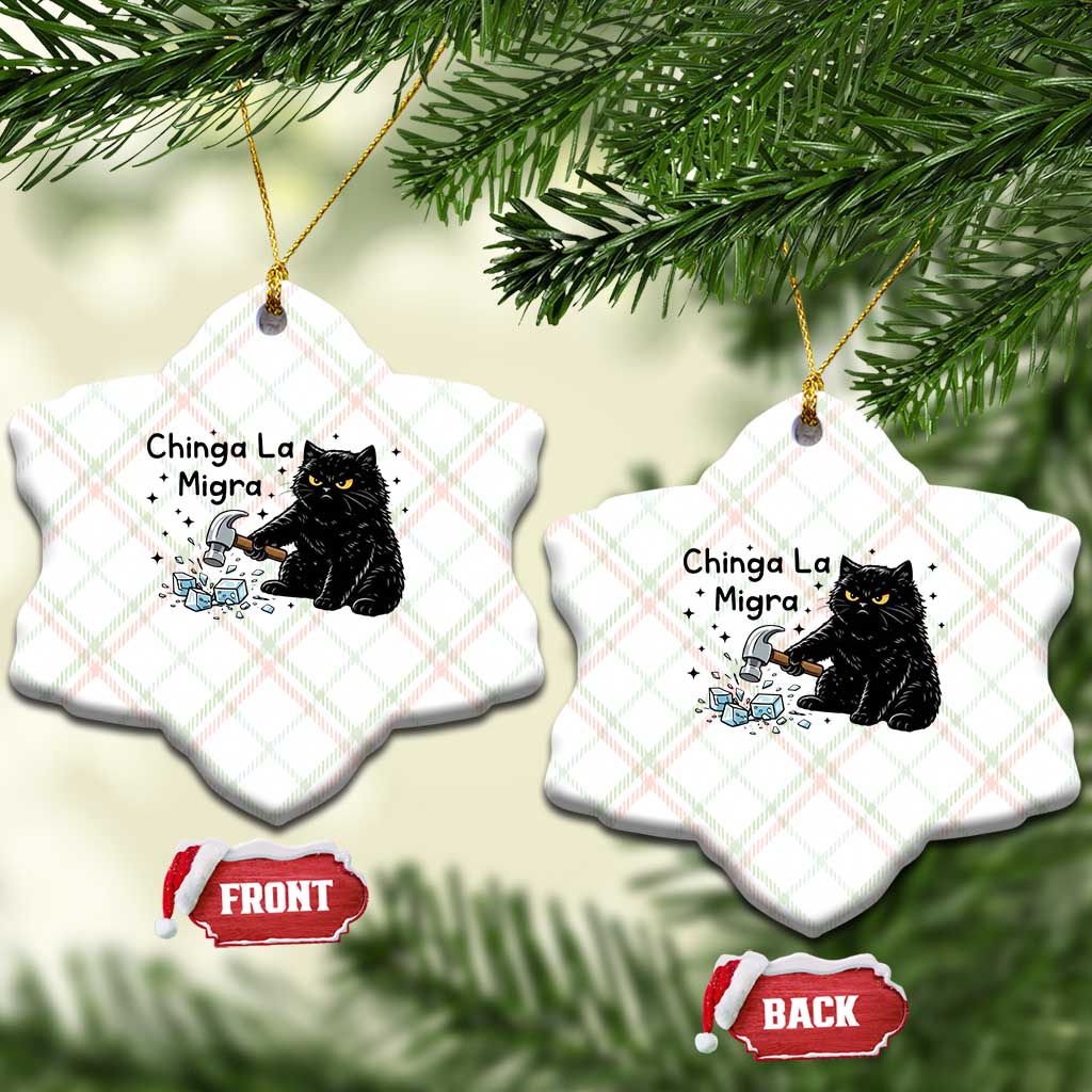 Chinga La Migra Ceramic Ornament Funny Cat Immigration Support TS12 Print Your Wear