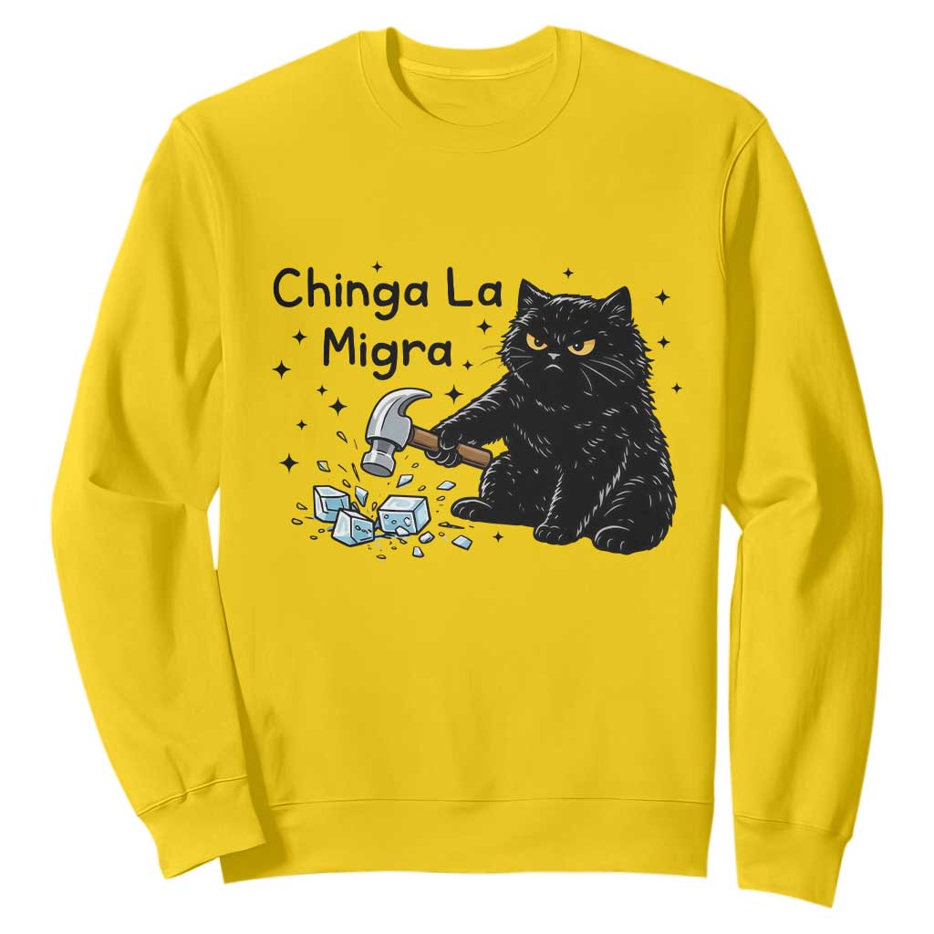 Chinga La Migra Sweatshirt Funny Cat Immigration Support TS12 Daisy Print Your Wear