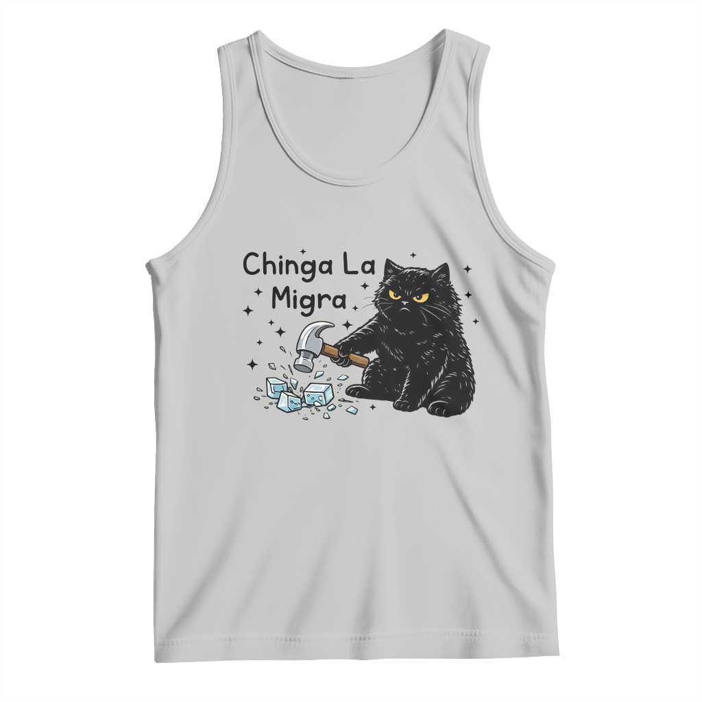Chinga La Migra Tank Top Funny Cat Immigration Support TS12 Ash Print Your Wear