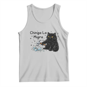 Chinga La Migra Tank Top Funny Cat Immigration Support TS12 Ash Print Your Wear