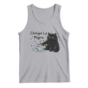 Chinga La Migra Tank Top Funny Cat Immigration Support TS12 Athletic Heather Print Your Wear