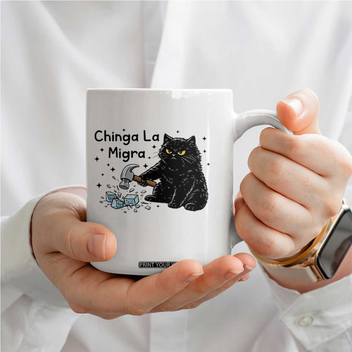 Chinga La Migra Coffee Mug Funny Cat Immigration Support TS12 Print Your Wear
