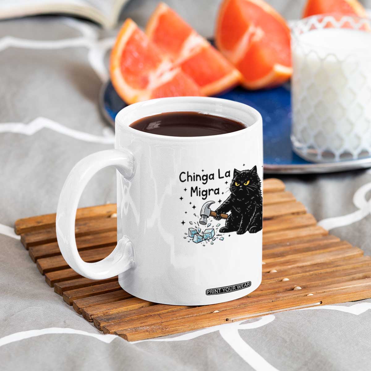 Chinga La Migra Coffee Mug Funny Cat Immigration Support TS12 Print Your Wear