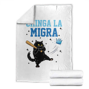 Chinga La Migra Throw Blanket Funny Protest Cat Minneapolis Support Gift TS12 White Print Your Wear