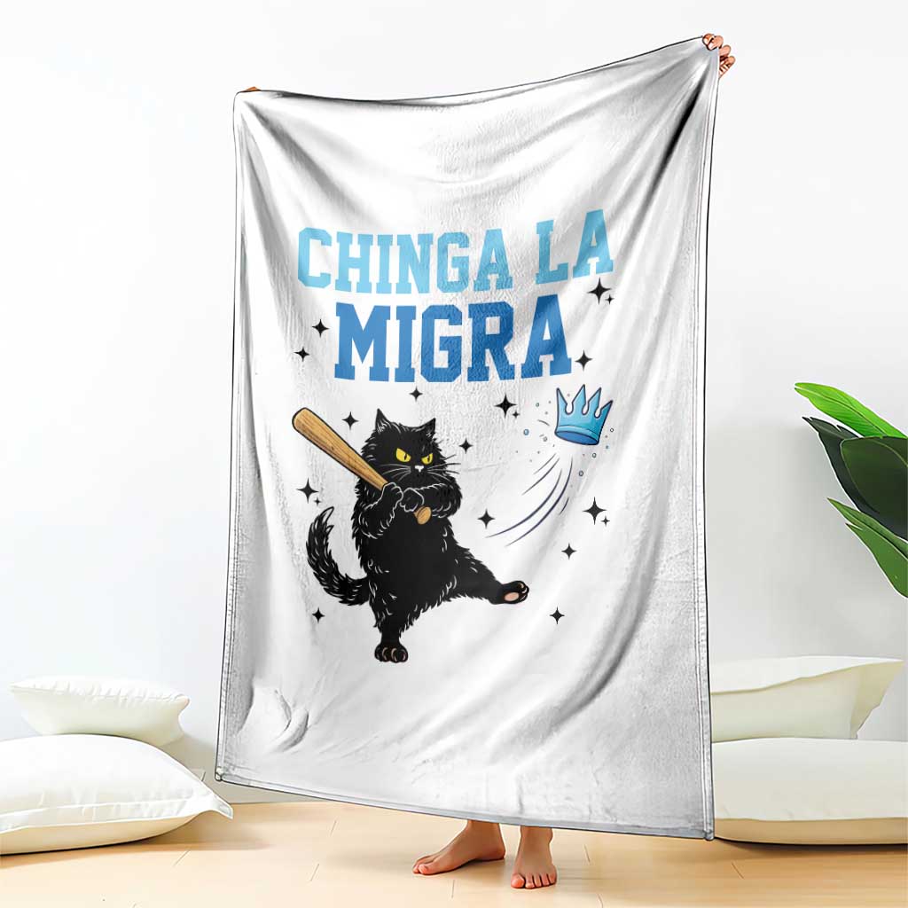 Chinga La Migra Throw Blanket Funny Protest Cat Minneapolis Support Gift TS12 Print Your Wear