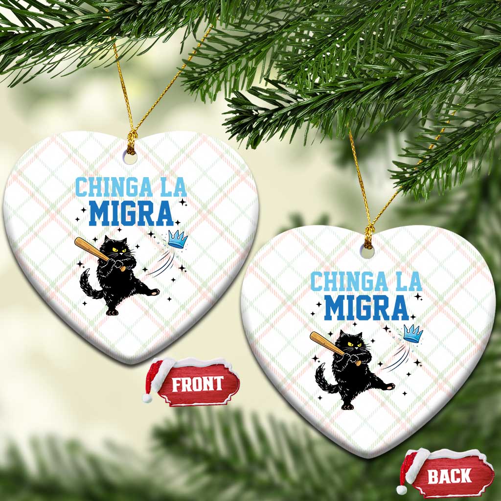Chinga La Migra Ceramic Ornament Funny Protest Cat Minneapolis Support Gift TS12 Print Your Wear