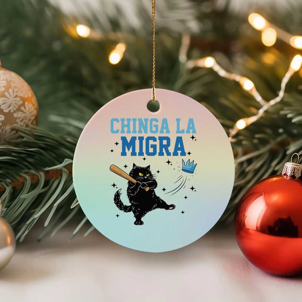 Chinga La Migra Ceramic Ornament Funny Protest Cat Minneapolis Support Gift TS12 1pc Pastel Print Your Wear