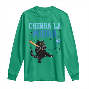 Chinga La Migra Long Sleeve Shirt Funny Protest Cat Minneapolis Support Gift TS12 Irish Green Print Your Wear