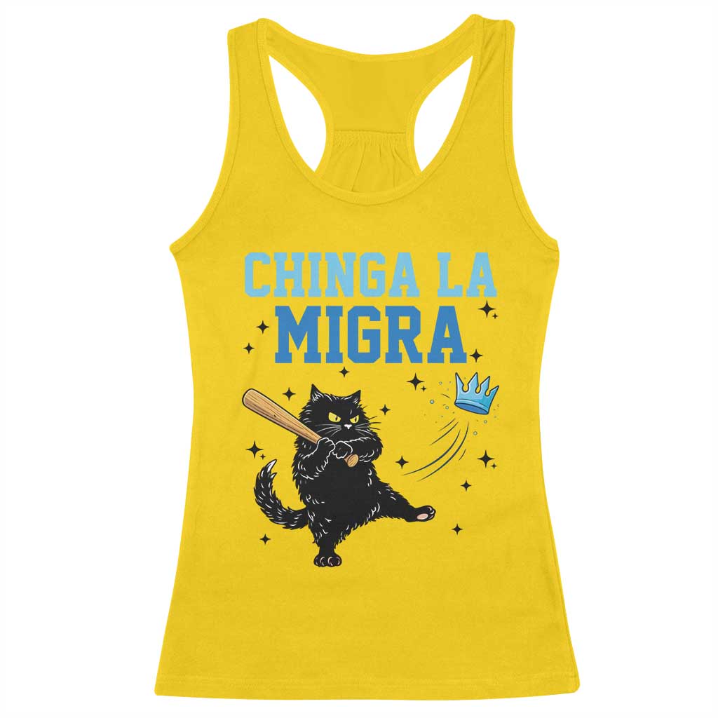 Chinga La Migra Racerback Tank Top Funny Protest Cat Minneapolis Support Gift TS12 Daisy Print Your Wear