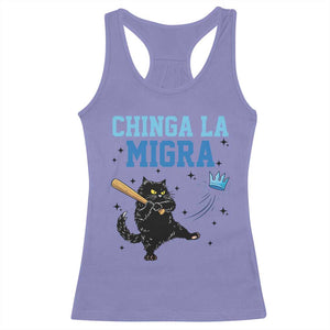 Chinga La Migra Racerback Tank Top Funny Protest Cat Minneapolis Support Gift TS12 Violet Print Your Wear