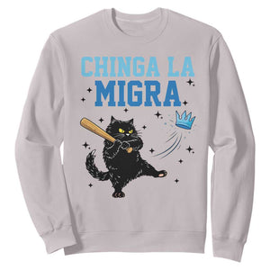 Chinga La Migra Sweatshirt Funny Protest Cat Minneapolis Support Gift TS12 Ice Gray Print Your Wear