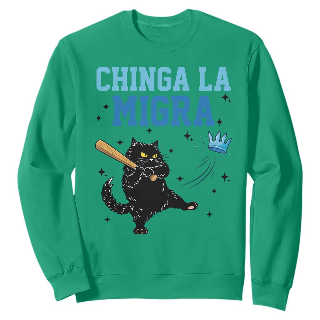 Chinga La Migra Sweatshirt Funny Protest Cat Minneapolis Support Gift TS12 Irish Green Print Your Wear