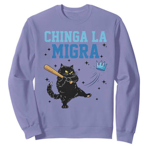 Chinga La Migra Sweatshirt Funny Protest Cat Minneapolis Support Gift TS12 Violet Print Your Wear