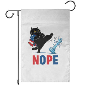 Funny Black Cat Kicks The Icy Chess Piece Nope Garden Flag TS12 White Print Your Wear