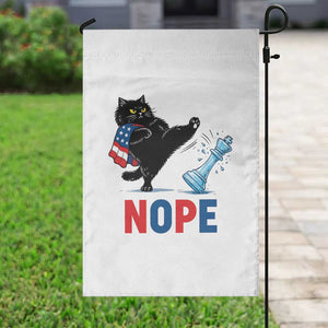 Funny Black Cat Kicks The Icy Chess Piece Nope Garden Flag TS12 Print Your Wear