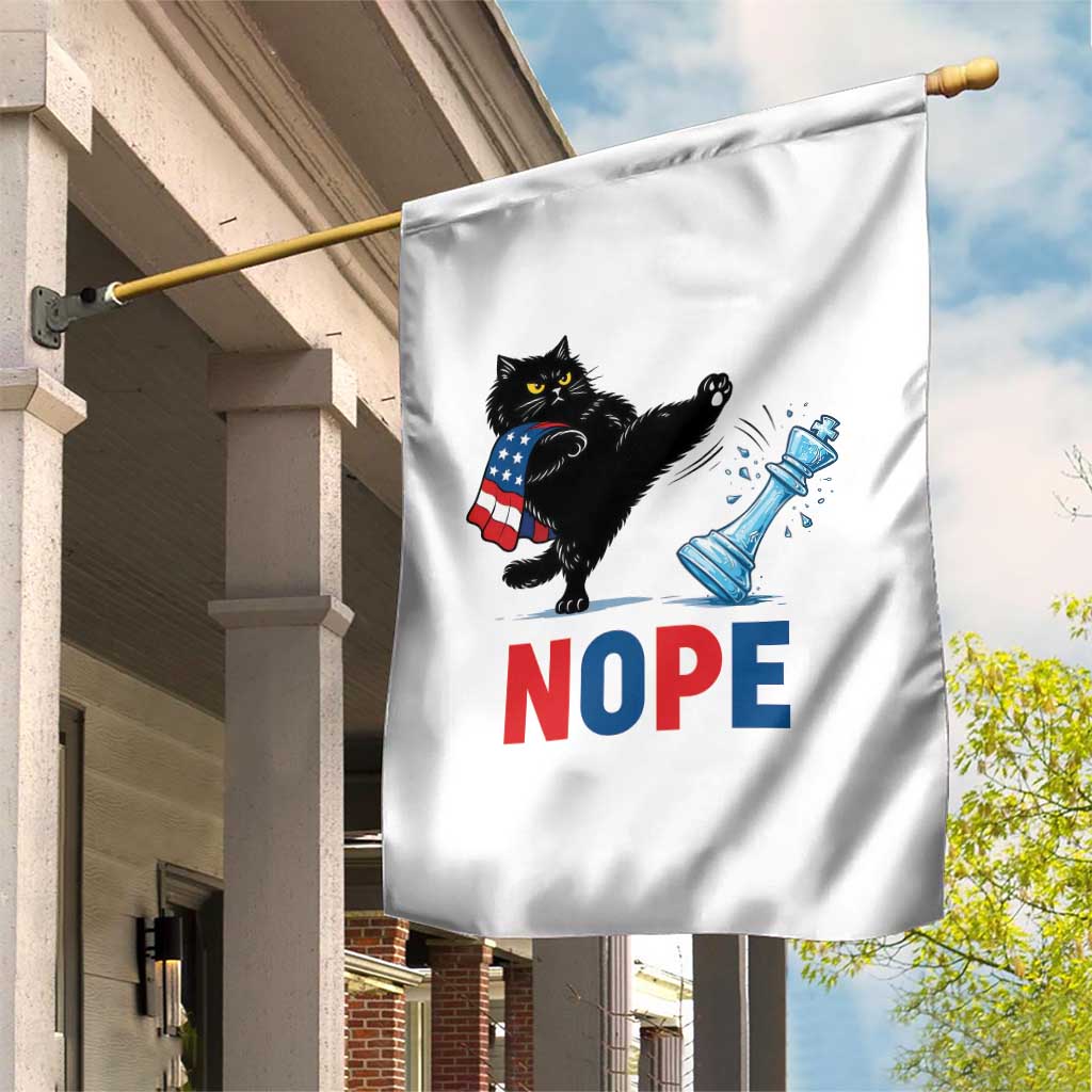 Funny Black Cat Kicks The Icy Chess Piece Nope Garden Flag TS12 Print Your Wear