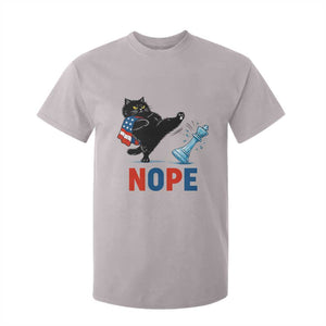 Funny Black Cat Kicks The Icy Chess Piece Nope T Shirt For Kid TS12 Ice Gray Print Your Wear
