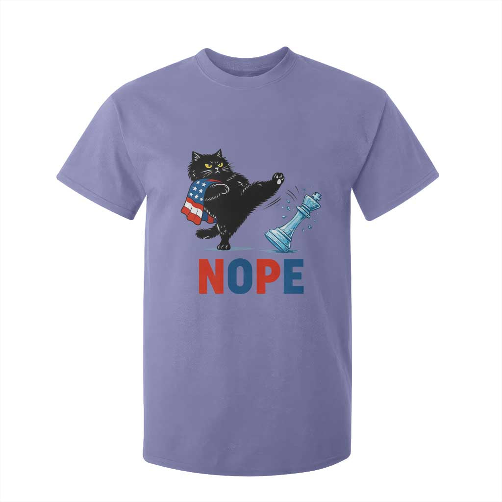 Funny Black Cat Kicks The Icy Chess Piece Nope T Shirt For Kid TS12 Violet Print Your Wear