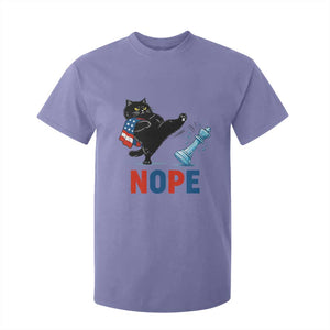 Funny Black Cat Kicks The Icy Chess Piece Nope T Shirt For Kid TS12 Violet Print Your Wear