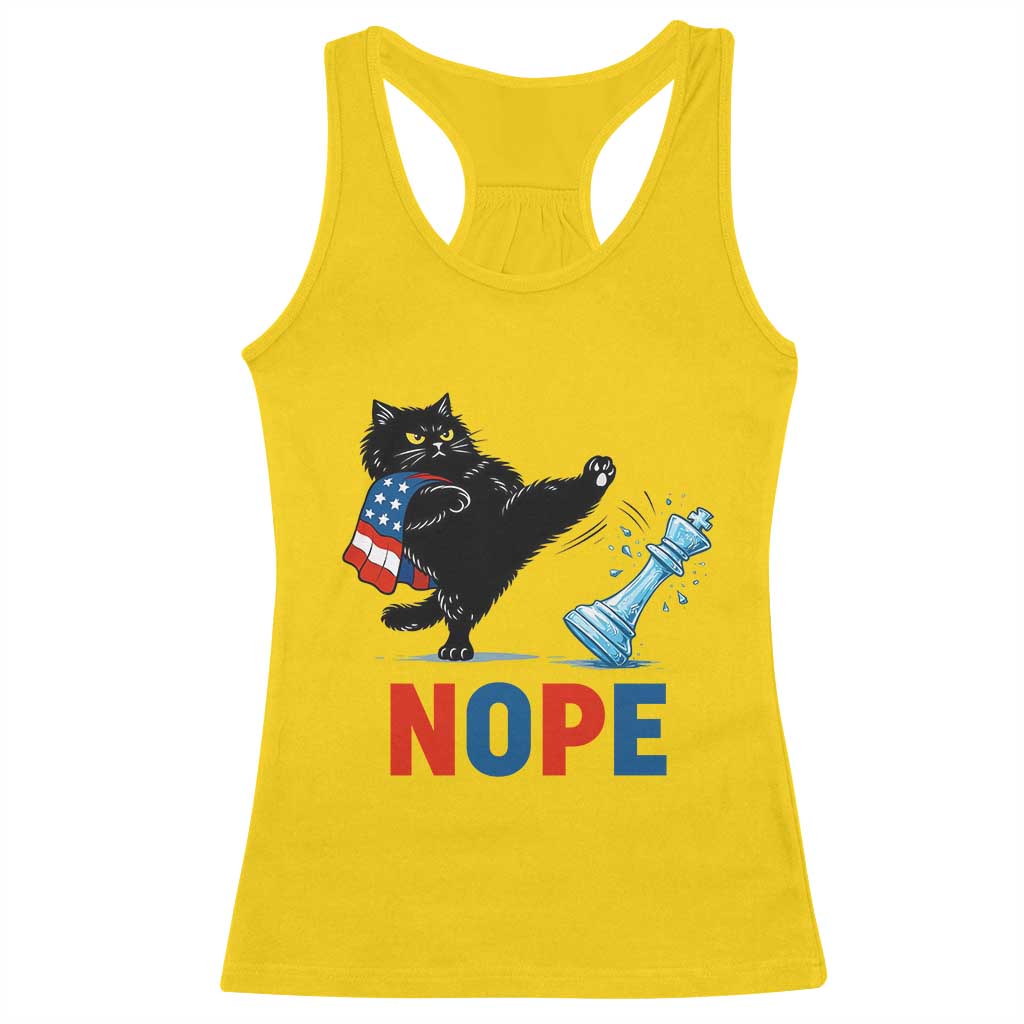 Funny Black Cat Kicks The Icy Chess Piece Nope Racerback Tank Top TS12 Daisy Print Your Wear