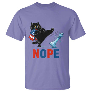 Funny Black Cat Kicks The Icy Chess Piece Nope T Shirt TS12 Violet Print Your Wear