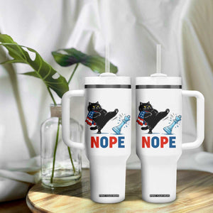 Funny Black Cat Kicks The Icy Chess Piece Nope Tumbler With Handle TS12 Print Your Wear