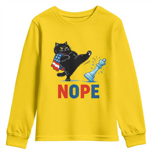 Funny Black Cat Kicks The Icy Chess Piece Nope Youth Sweatshirt TS12 Daisy Print Your Wear