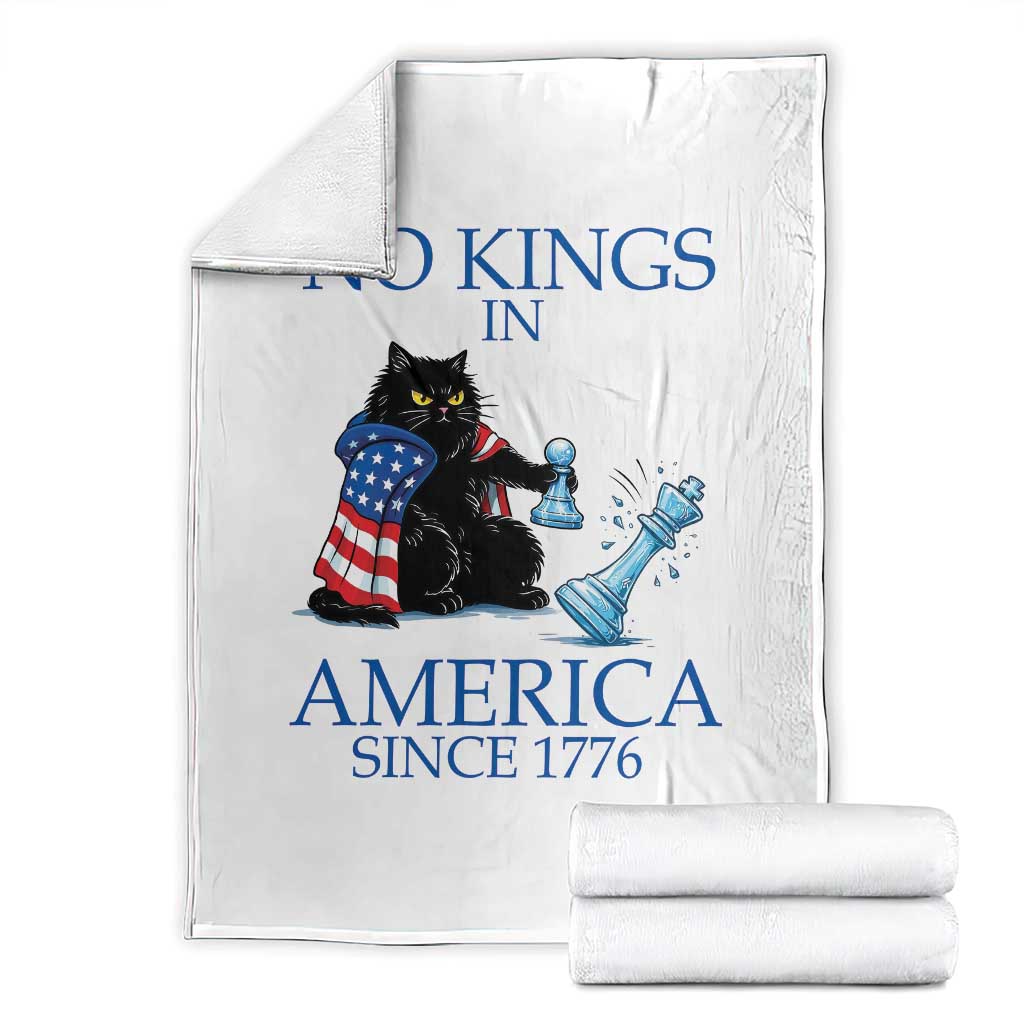 Funny Protest Chess Cat No Kings In America Throw Blanket Political Humor Gift TS12 White Print Your Wear
