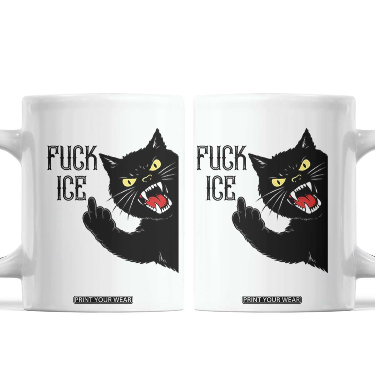 Funny Fck Ice Black Cat Coffee Mug Resist Minneapolis Political TS12 White Print Your Wear