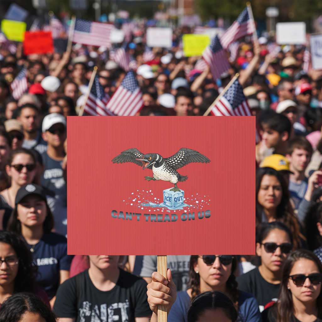 Can Not Tread On Us Minnesota Loon Protest Sign Anti ICE MN Protest TS12 Horizontal 18