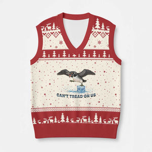 Can Not Tread On Us Minnesota Loon V-Neck Knit Sweater Vest Anti ICE MN Protest TS12 Beige Red Print Your Wear