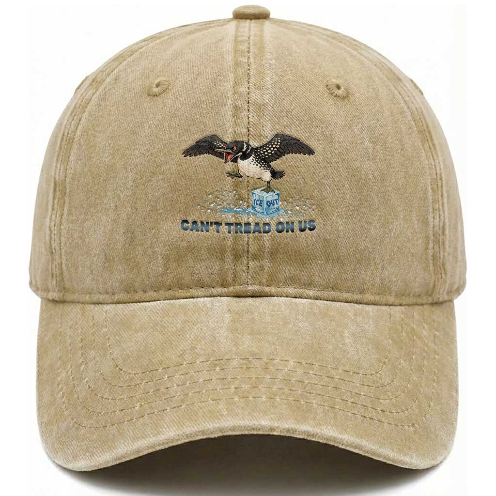Can Not Tread On Us Minnesota Loon Washed Cotton Baseball Cap Anti ICE MN Protest TS12 Print Your Wear