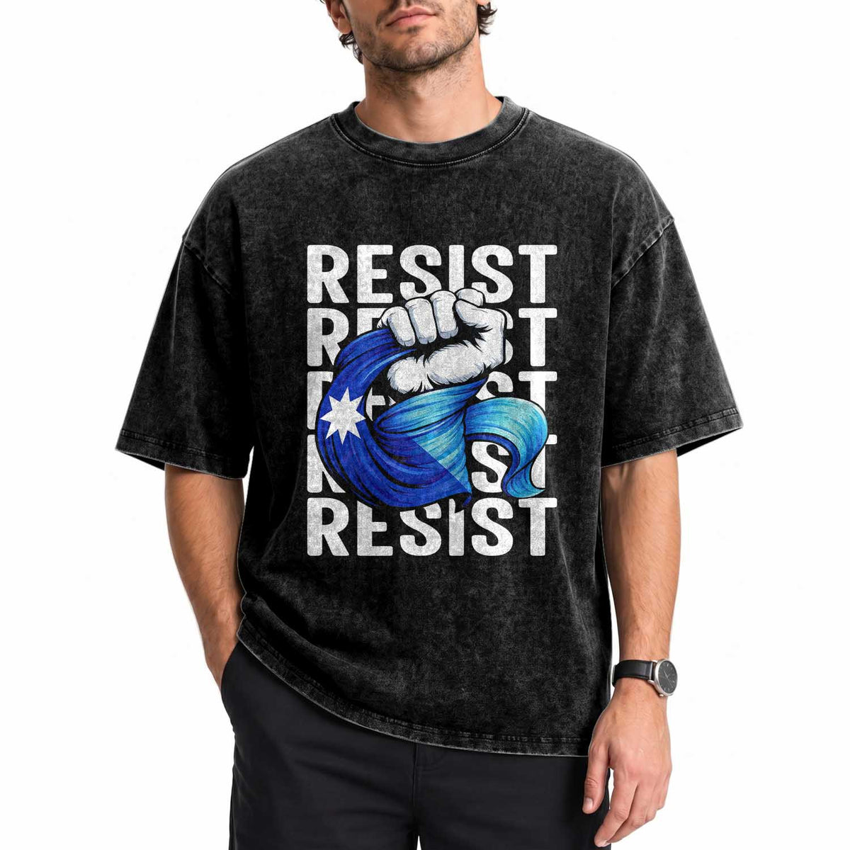 Minnesota Resist Ice Out Washed Cotton T-Shirt Support MN Anti Ice Movement