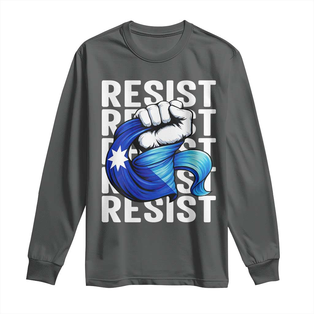 Minnesota Resist Ice Out Long Sleeve Shirt Support MN Anti Ice Movement TS12 Dark Heather Print Your Wear
