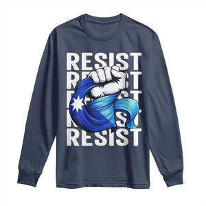 Minnesota Resist Ice Out Long Sleeve Shirt Support MN Anti Ice Movement TS12 Navy Print Your Wear