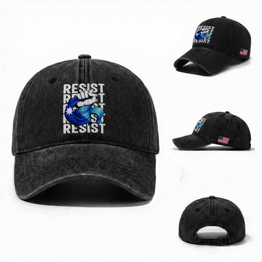 Minnesota Resist Ice Out Washed Cotton Baseball Cap Support MN Anti Ice Movement TS12 Washed Cap Universal Fit Black Print Your Wear