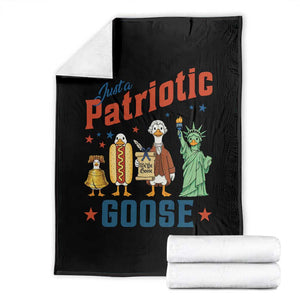 Just A Patriotic Goose Throw Blanket USA 250th Anniversary TS12 Black Print Your Wear