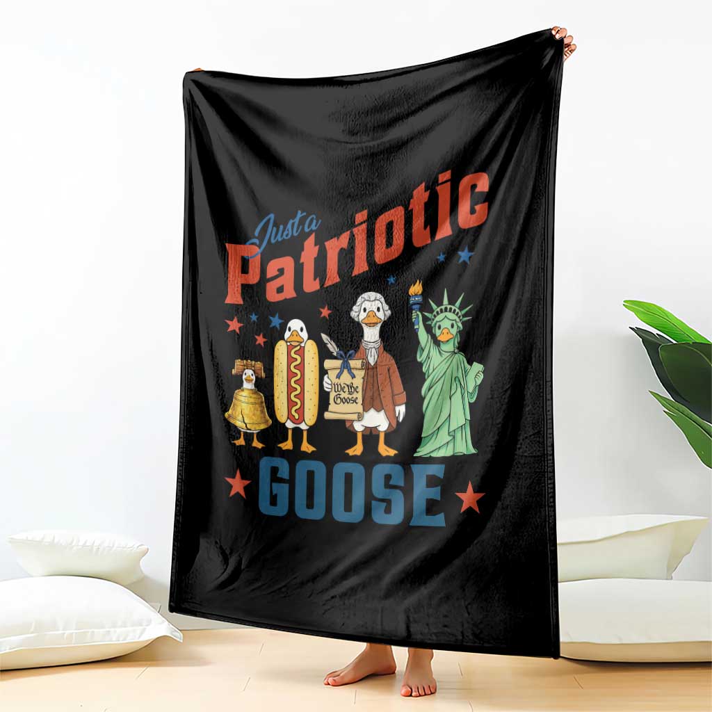 Just A Patriotic Goose Throw Blanket USA 250th Anniversary TS12 Print Your Wear