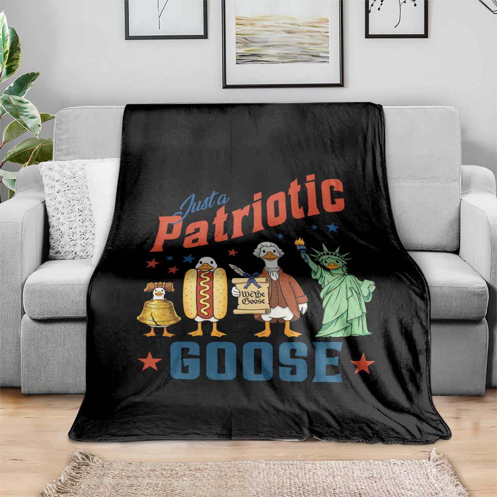 Just A Patriotic Goose Throw Blanket USA 250th Anniversary TS12 Print Your Wear