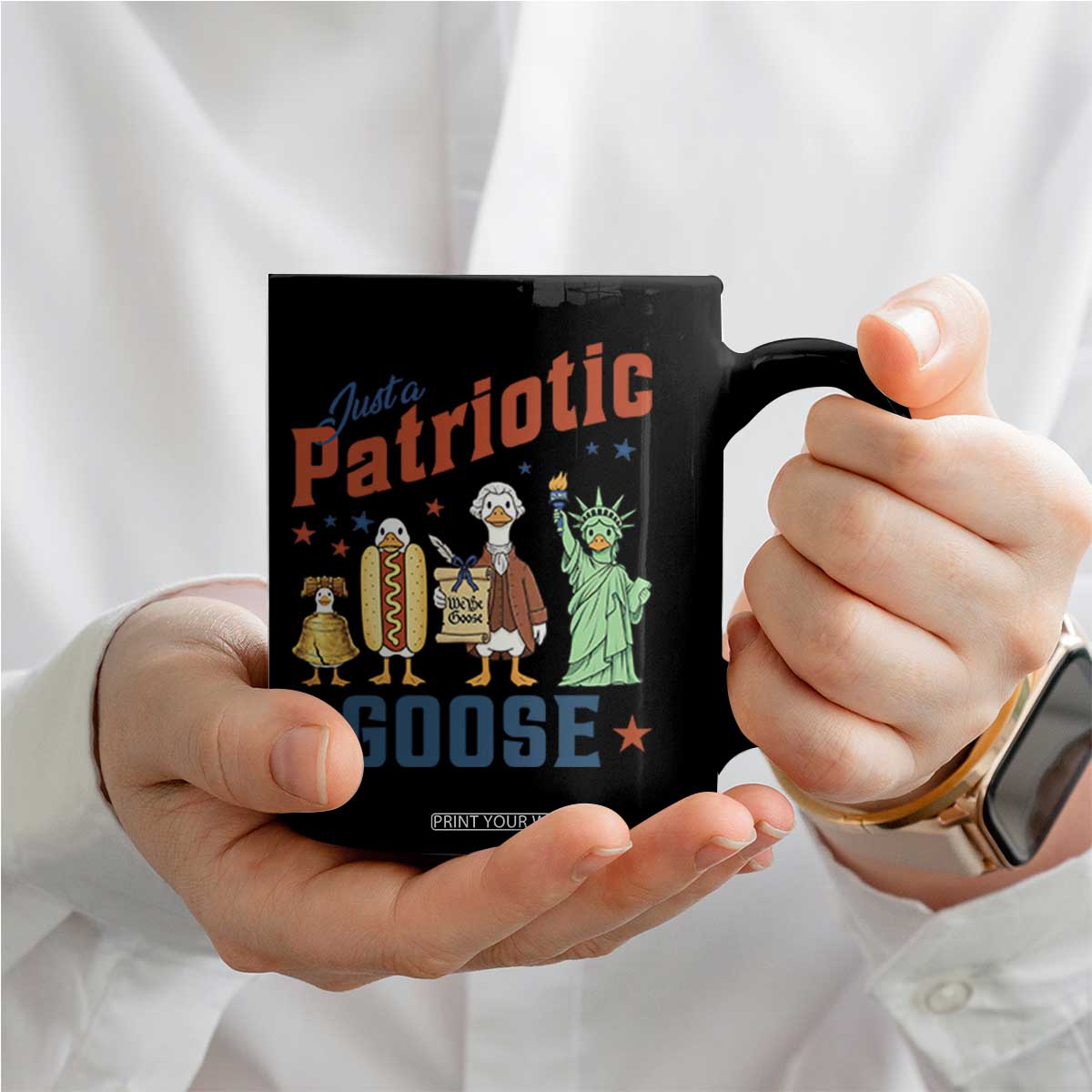 Just A Patriotic Goose Coffee Mug USA 250th Anniversary TS12 Print Your Wear