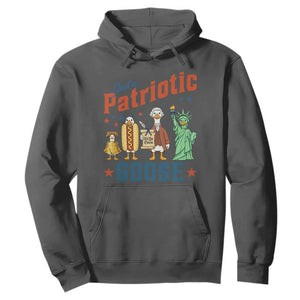 Just A Patriotic Goose Hoodie USA 250th Anniversary TS12 Dark Heather Print Your Wear