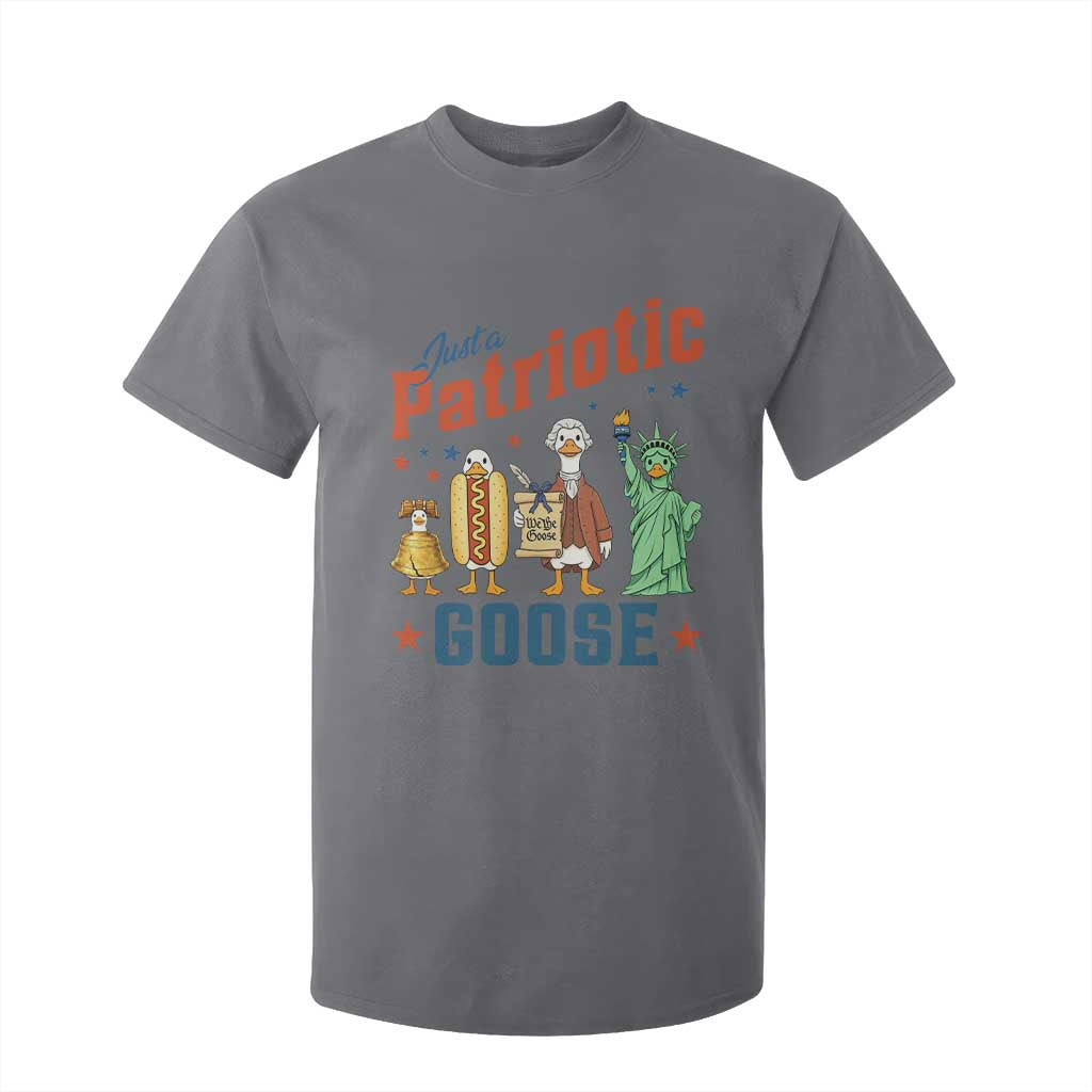 Just A Patriotic Goose T Shirt For Kid USA 250th Anniversary TS12 Charcoal Print Your Wear